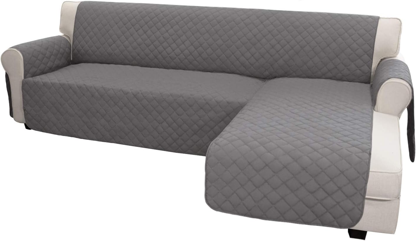 Easy-Going Sofa Slipcover L Shape Sofa Cover Sectional Couch Cover Chaise Lounge Slip Cover Reversible Sofa Cover Furniture Protector Cover for Pets