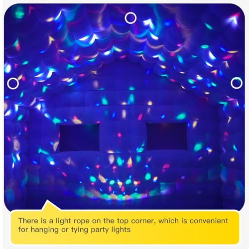 EROMMY 20x16.5x12 FT Large Black Inflatable Nightclub, Blow Up Party Tent Portable with 950W Blower