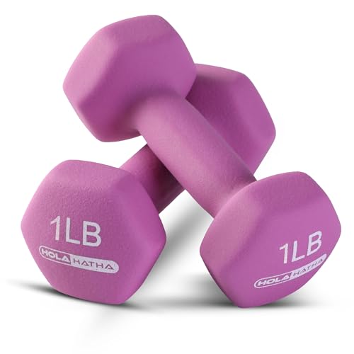 HolaHatha Neoprene Dumbbell Free Hand Weight Set with Rack, Ideal for Home Exercises to Gain Tone and Definition
