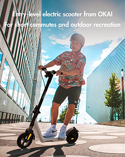 OKAI Zippy Electric Scooter - 15.5 Miles Range & 15 MPH, 500W Peak Motor, 8" Flat-Free Tires, Foldable Electric Scooter for Adults and Teens
