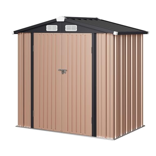 Aoxun 6.2x4 FT Shed Outdoor Storage Shed Metal Garden Shed with Lockable Doors & Slooping Roof Tool Shed Bike Shed for Backyard, Patio