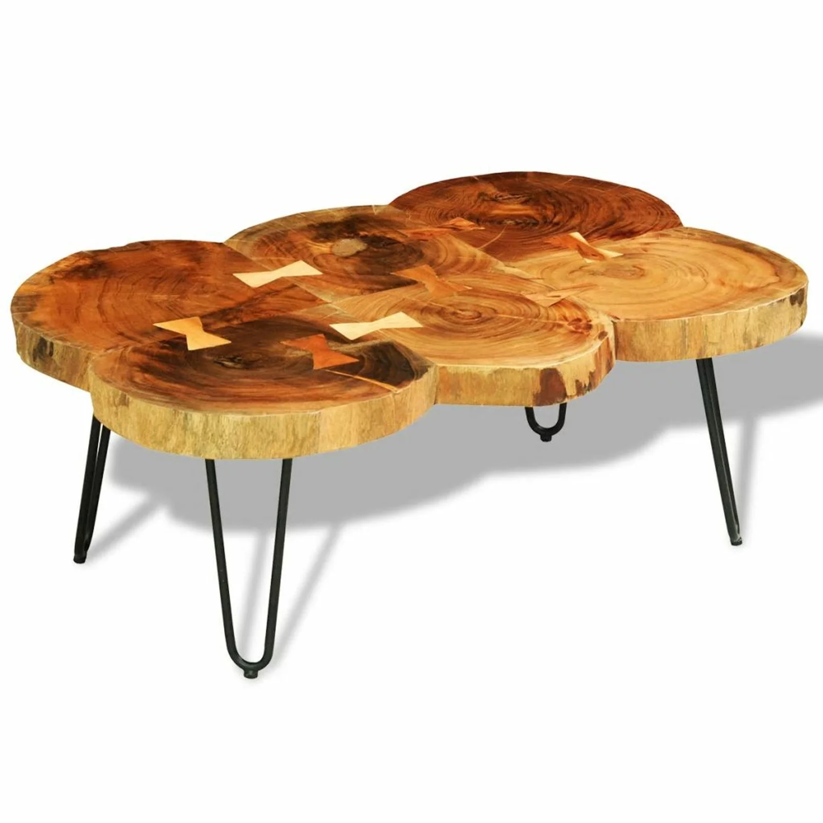 ikayaa Coffee Table 13.8" 6 Trunks Solid Sheesham Wood