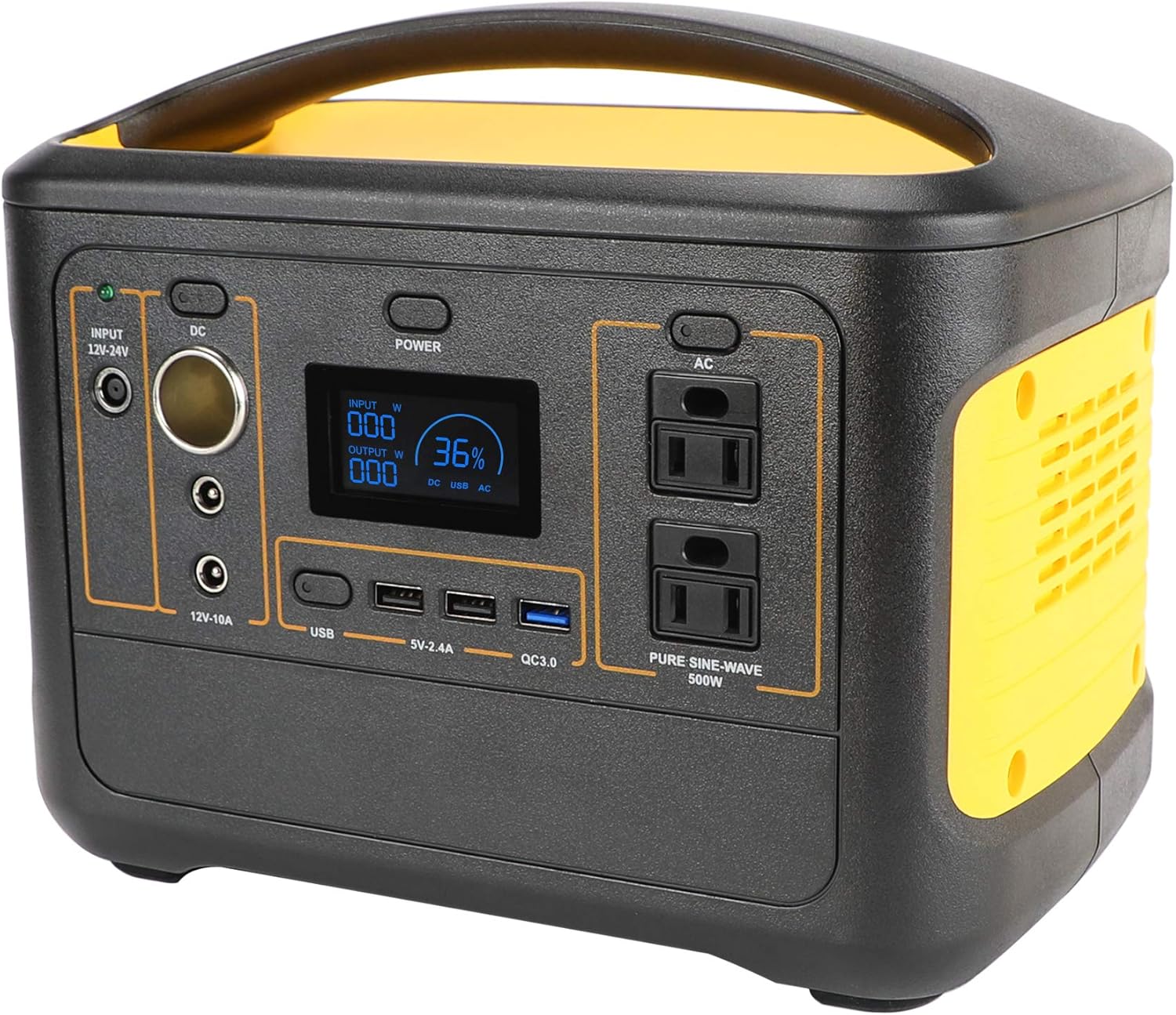 Portable Power Station Explorer 500W, 568Wh Backup Lithium Battery, 110V/500W Pure Sine Wave AC Outlet