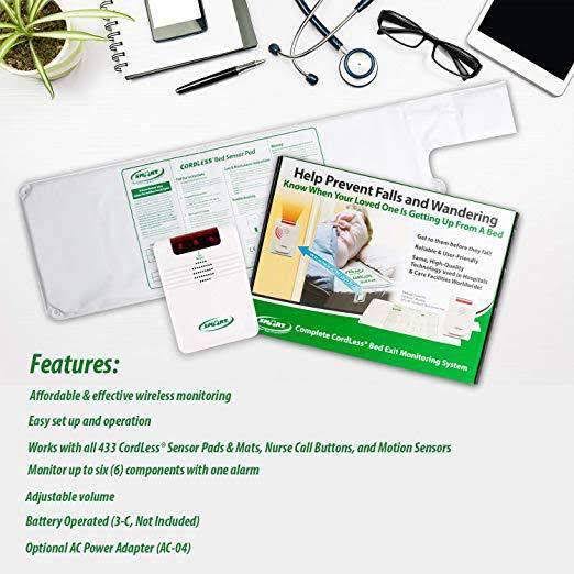Smart Caregiver Wireless Bed Alarm Alert - 20 by 30 inch Pad
