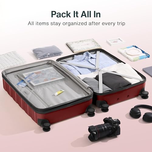 Luggage Sets 3 Piece (3-YEARS VIP SERVICE) Hardside Expandable Ultra Durable 100% PC Lightweight Carry On Travel Suitcase Set with TSA Lock Spinner
