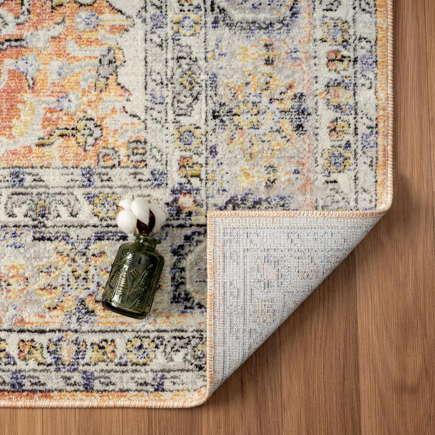 Luxe Weavers Bohemian Non-Shedding Floral Oriental Area Rug 8x10 Orange