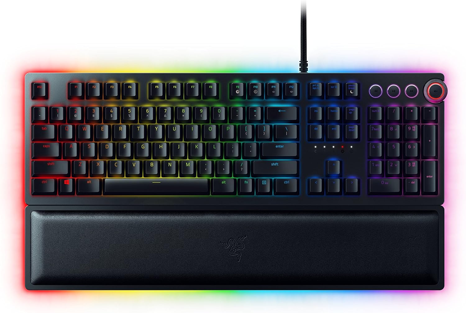 Razer Huntsman Elite Gaming Keyboard: Fastest Keyboard Switches Ever - Linear Optical Switches - Chroma RGB Lighting - Magnetic Plush Wrist Rest