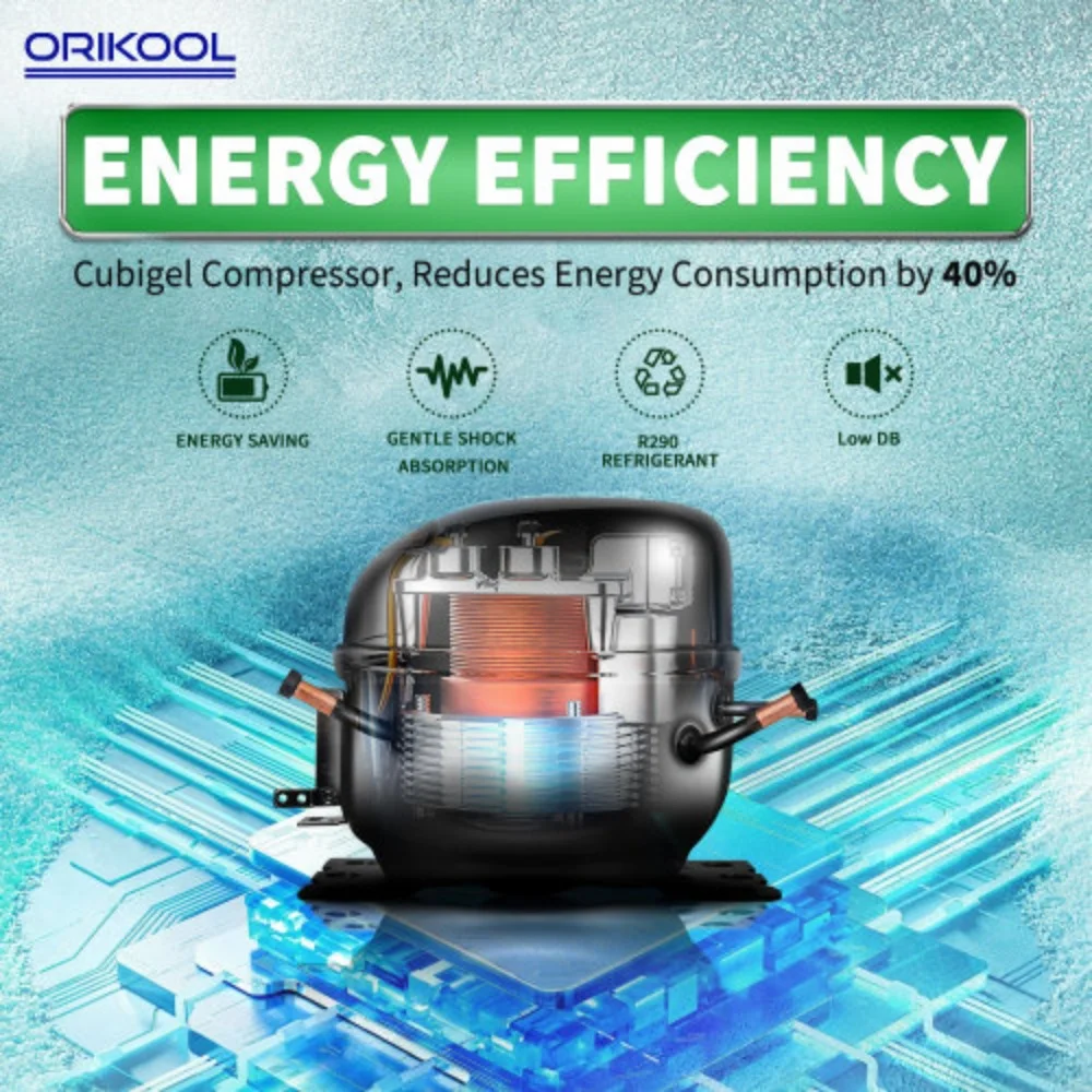 ORIKOOL 54" Commercial Refrigerator 49 Cu.ft with 2 Solid Door Reach-In Refrigerators Stainless Steel ETL Approved Upright Fridge Storage  Silver +