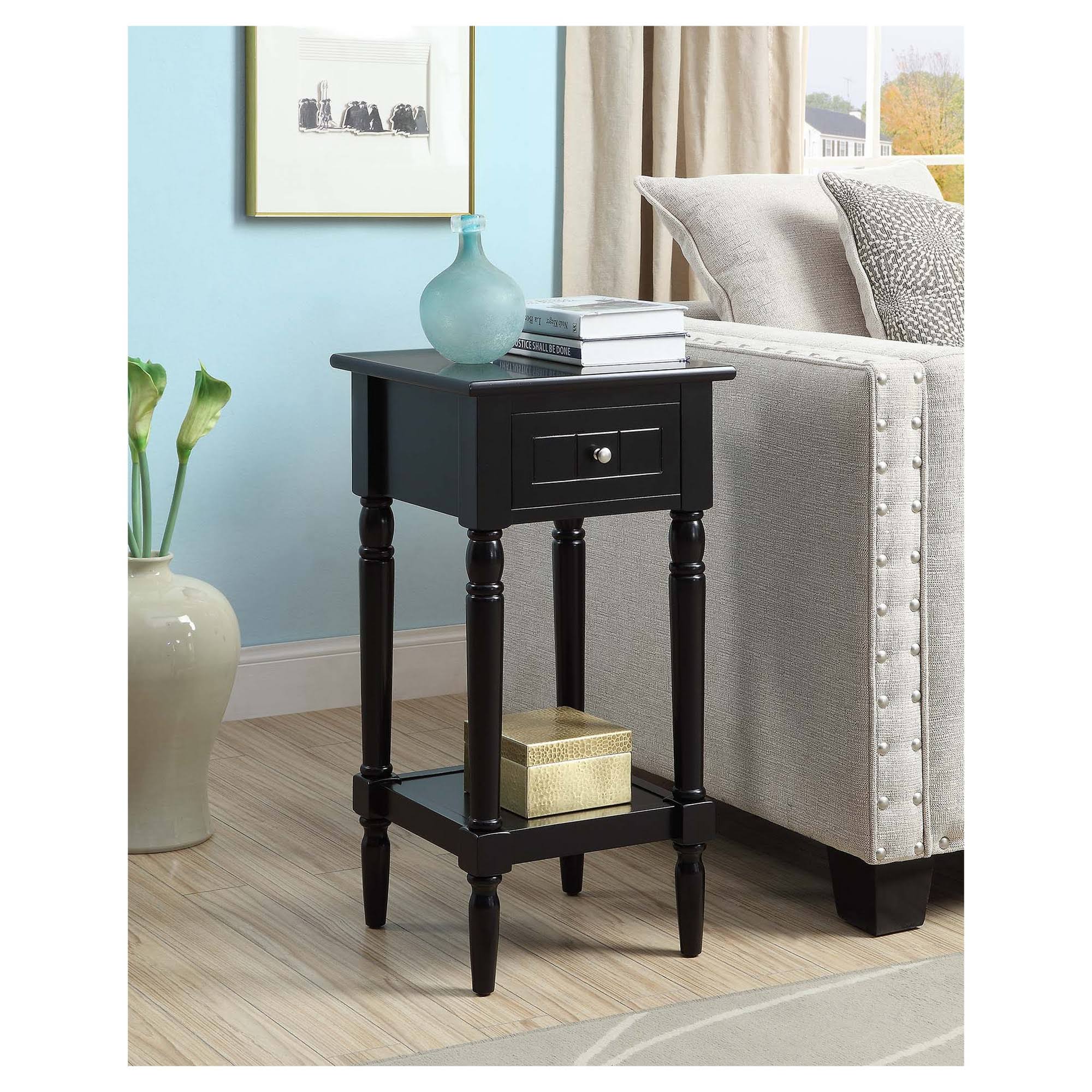French Country Khloe Accent Table - Black - Convenience Concepts