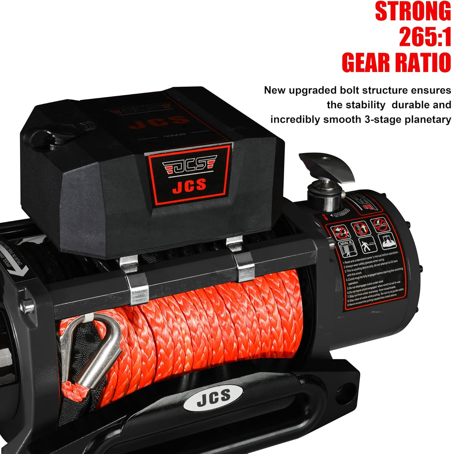 JCS Winch 13500 lb Synthetic12V Electric Wench Rope Electric Winch Turck Winch