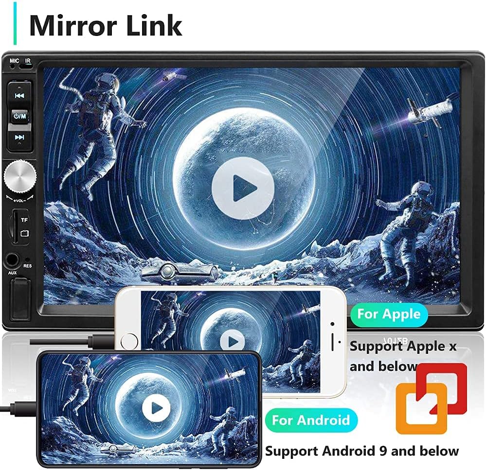 Double Din Car Stereo 7 Inch Bluetooth Car Radio LCD Touch Screen Car Indash Head Unit Support Mirror Link for Android/iOS