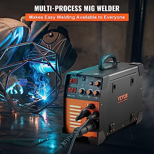 VEVOR MIG Welder, 3 in 1 270 Amp Welding Machine, 110 220V MIG Lift TIG Arc Welder, Portable Lift TIG Welder ARC Welder with IGBT DC Inverter