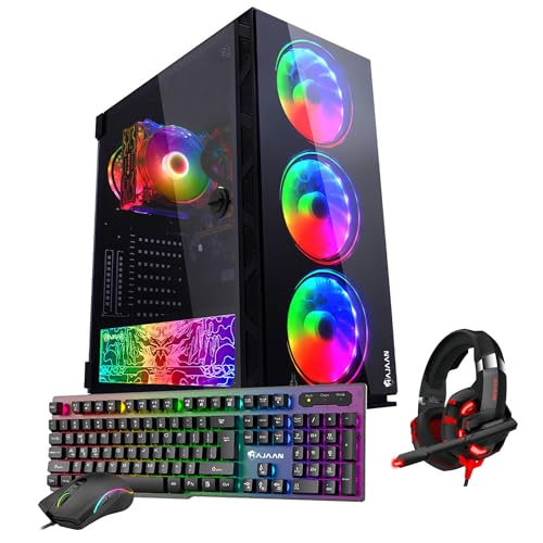 Gaming PC CYCLONIA Tower Computer Desktop - AMD Ryzen 7 5700G Processor Up to 4.6GHz - GeForce RTX 3060 12GB GDDR6-32GB DDR4-1TB SSD