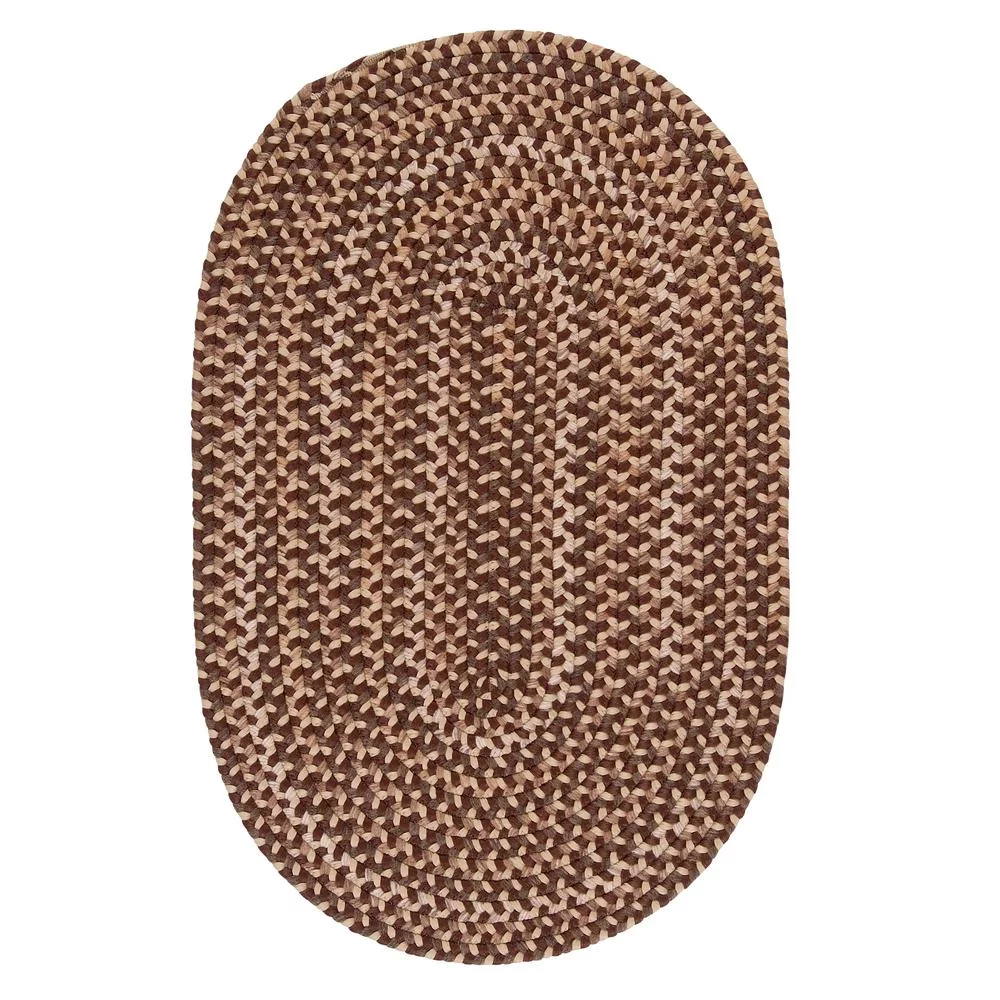 Colonial Mills  Charlesgate Indoor/Outdoor Braided Area Rug Brown 5X7 5' x 8' Oval