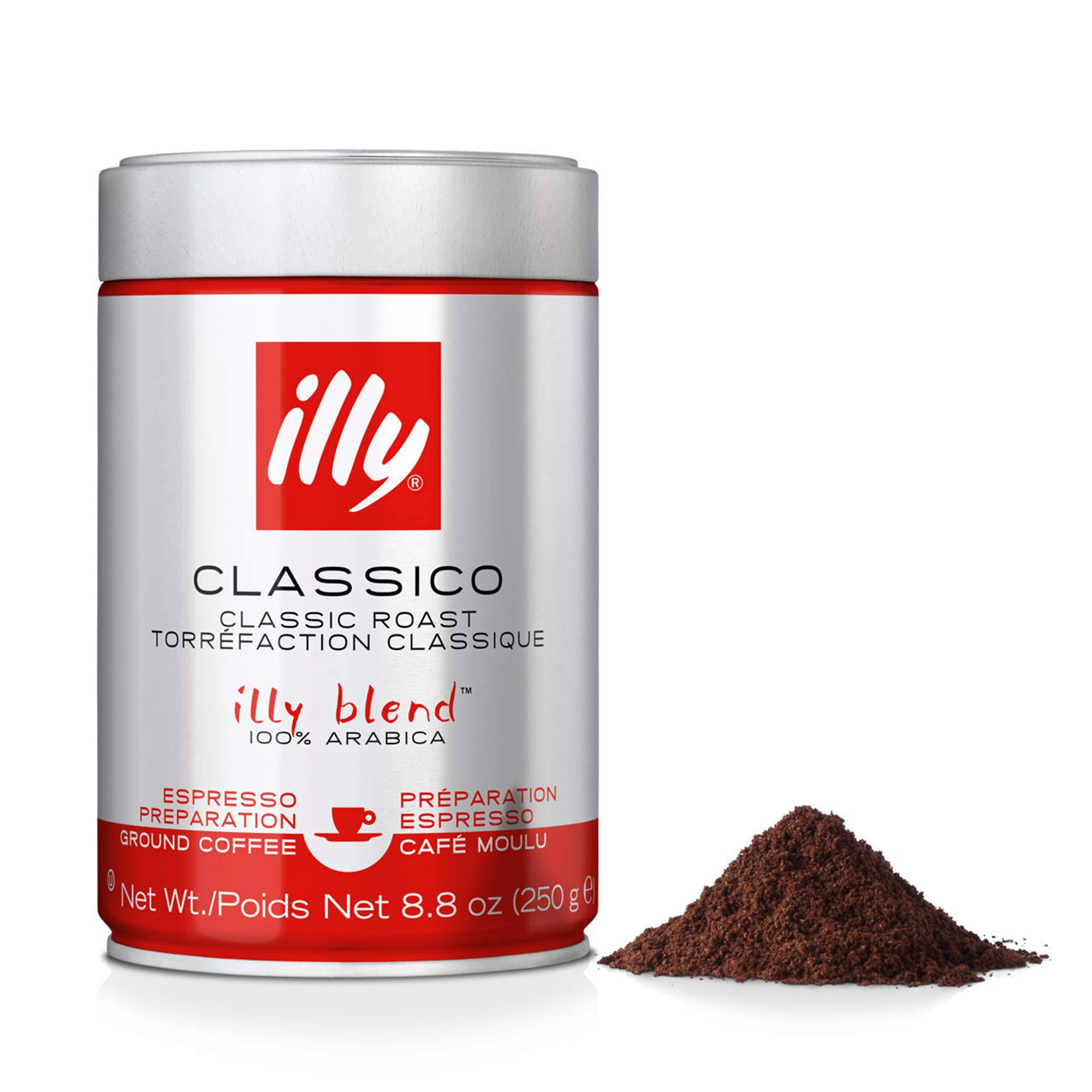 Illy Kosher Espresso Medium Roast, Ground Coffee, 8.8 oz, Can