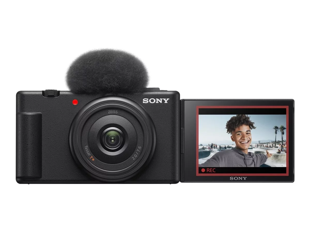 Sony ZV-1F - Digital camera - compact - 20.1 MP - 4K / 30 fps - ZEISS - Wi-Fi, Bluetooth - black