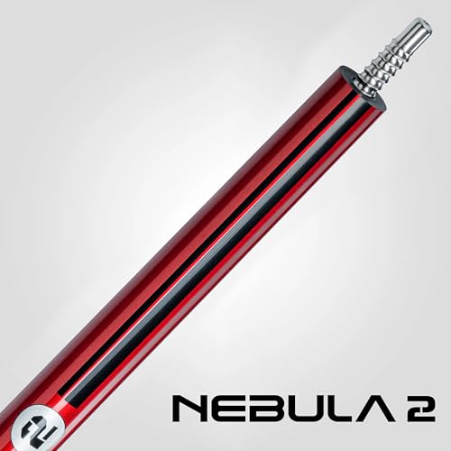 RHINO Nebula 2 Pool Cue - 100% Carbon Fiber Shaft & Composite Butt. Time Crystal Tip, Pro Taper Design, 12.4 mm,12.8 mm. 3/8-8 Joint