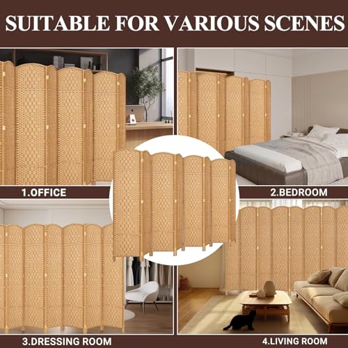Room Divider, Room Dividers and Folding Privacy Screens, 16in Privacy Screen, 6 Panel Temporary Wall Partitions, 6ft Space Separation Panel Screen
