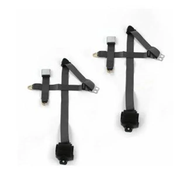 SafeTBoy  Airplane 3 Point Charcoal Retractable Bucket Seat Belt Kit with Bracketry & 2 Belts for 1964-1965 Ford Falcon