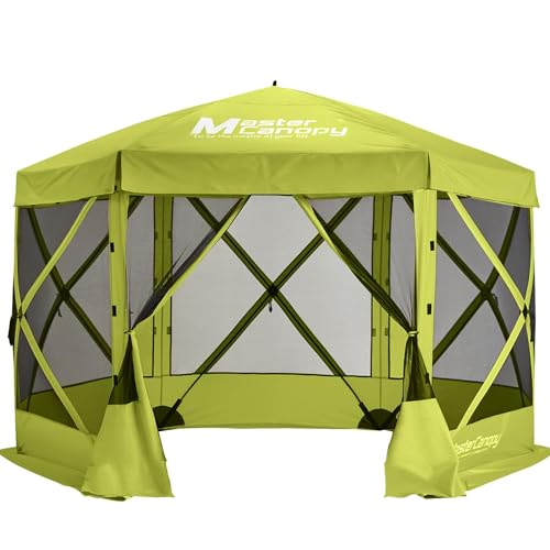 MASTERCANOPY 12x12FT Pop Up Gazebo Screen Tent - Instant Screen House with Netting, Quick Set, Outdoor Canopy Shelter with Carry Bag for Camping
