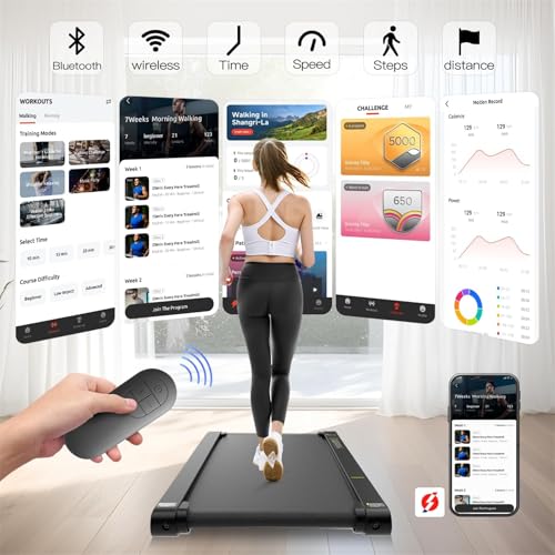 Sperax Walking Vibration Pad with APP, 3 in 1 Under Desk Treadmill, 2.5HP Low Noise Walking Treadmill Pad with Remote Control