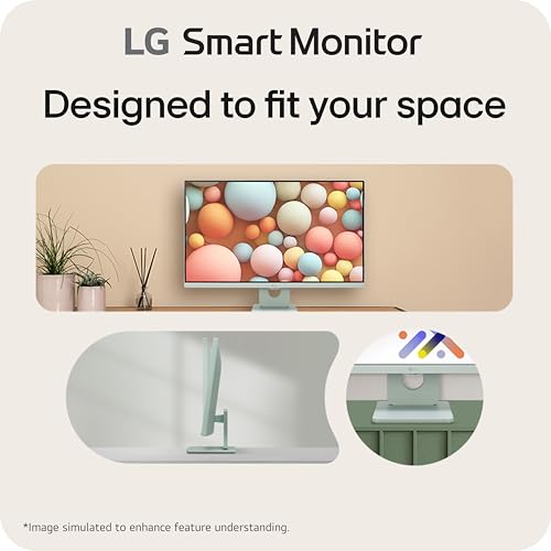LG 27SR50F-W Smart Monitor 27-Inch FHD (1920x1080) IPS Display, webOS 23, HDR 10, x2 Built-in Speakers, AirPlay 2, Screen Share, Bluetooth, ThinQ App