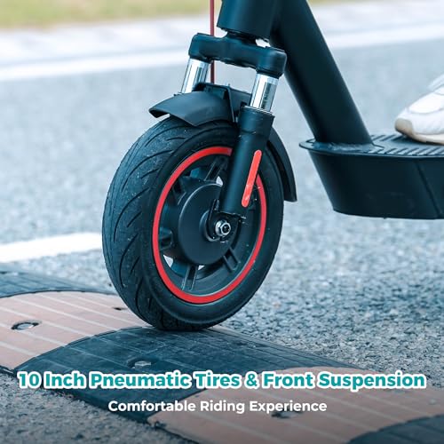Electric Scooter for Adults, 800 Powerful Motor, 10 Inch Tires, 25/28 MPH Top Speed, 30/32 Miles Long Range, Dual Disc Brakes & Shock Absorber