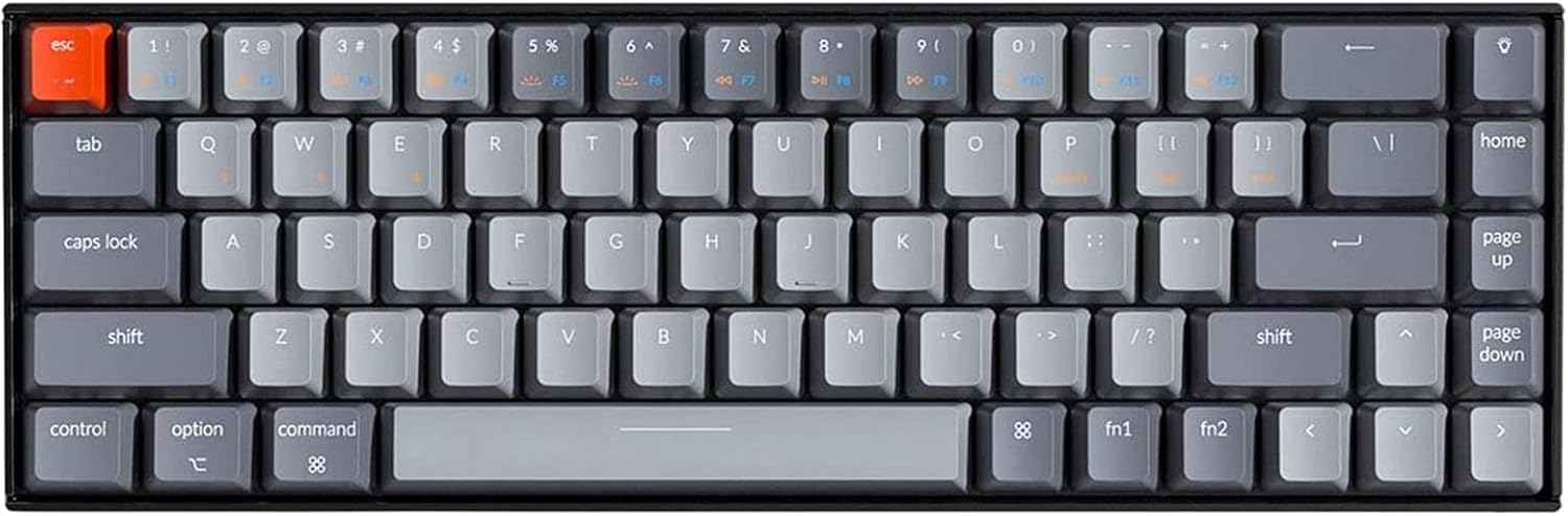 Keychron K6 Bluetooth 5.1 Wireless Mechanical Keyboard with Gateron G Pro Red Switch/LED Backlit/Rechargeable Battery