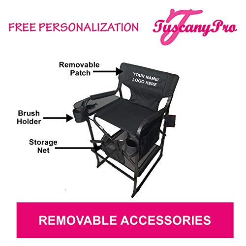 Portable Heavy-Duty Makeup Artist Chair with Umbrella Light Kit - Perfect for Makeup, Salon, Events with 29 Inch Seat Height - Carry Bag Included