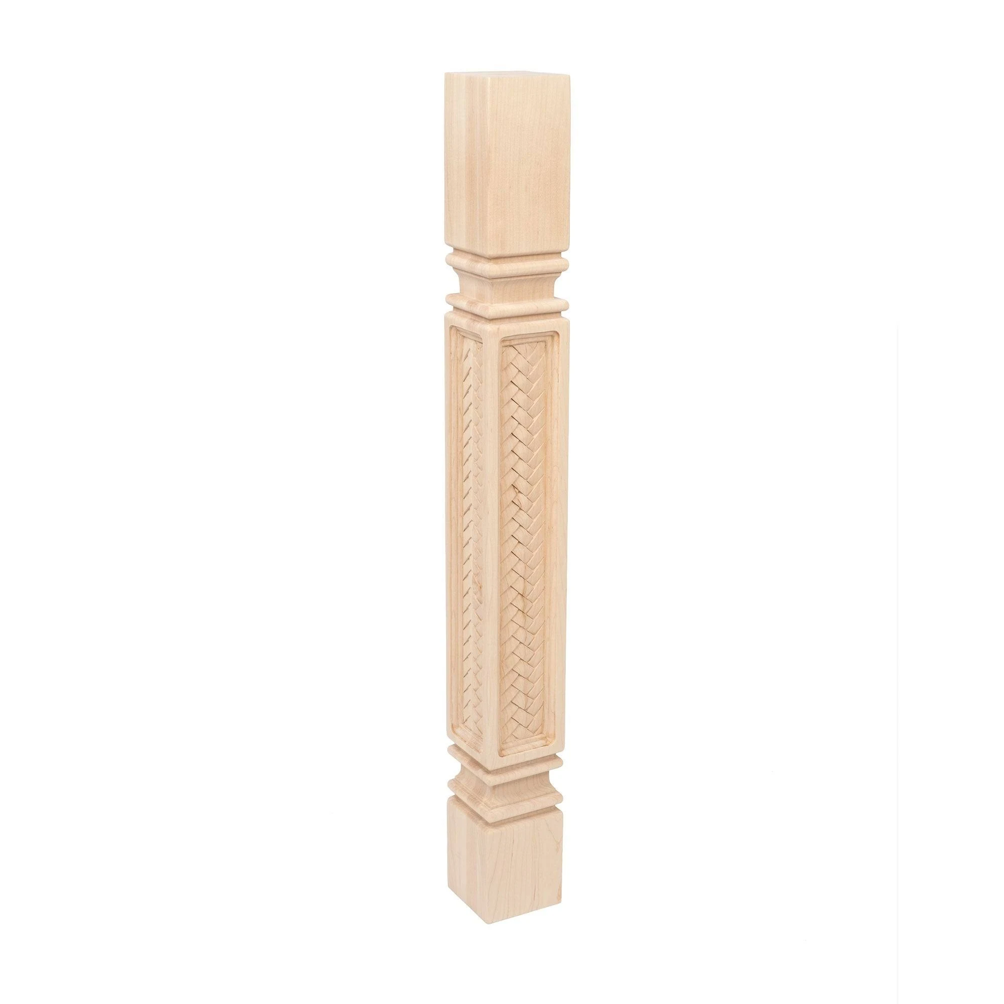 3-3/4 in. x 35-1/4 in. Unfinished North American Solid Hard Maple Mission Weave Kitchen Island Leg