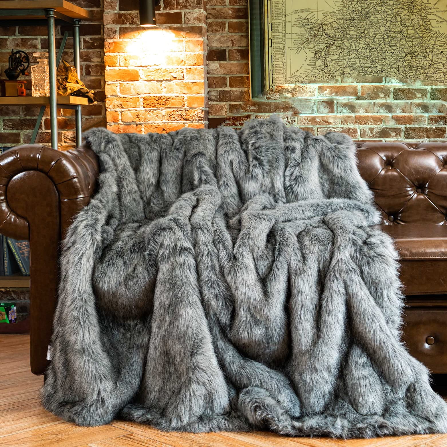 Battilo Luxury Faux Fur Blanket, Extra Large Faux Fur Throw Blankets for Sofa, Bed, Super Soft, Fluffy, Decorative Bed Blanket, Perfect Gift