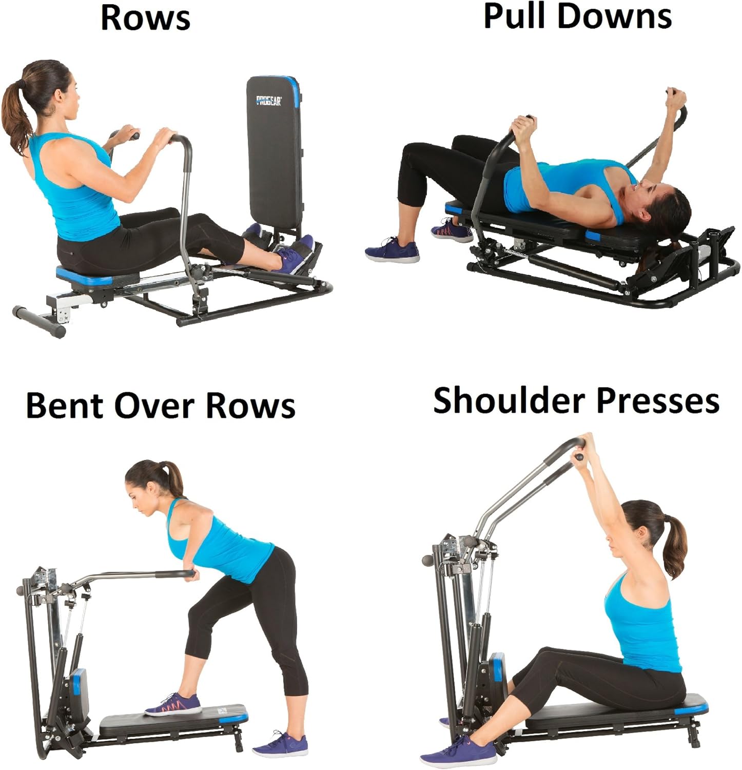 ProGear 750 Rower with Additional Multi Exercise Workout Capability, Black