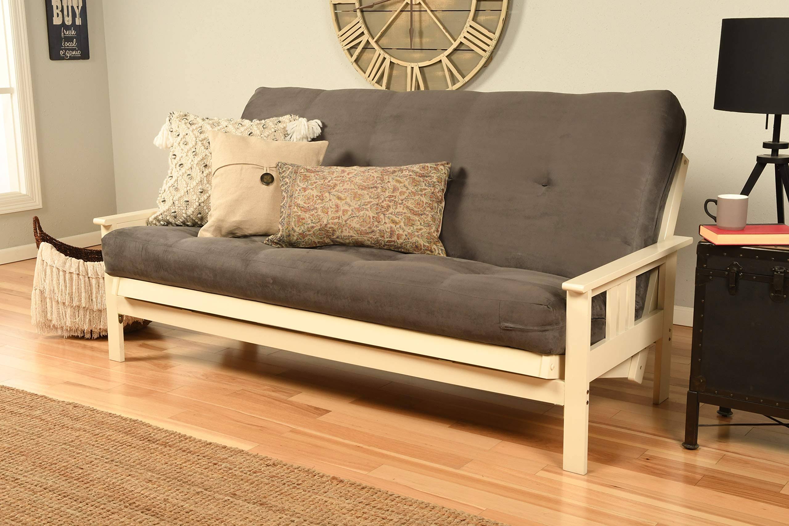 Kodiak Monterey Frame-Antique White Finish-Suede Gray Mattress