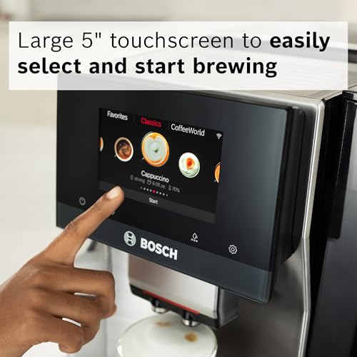 Bosch 800 Series Fully Automatic Espresso Machine – 36 Drinks with Coffee World, Cold Brew, Double Cup, Integrated Milk Container, Smart Features