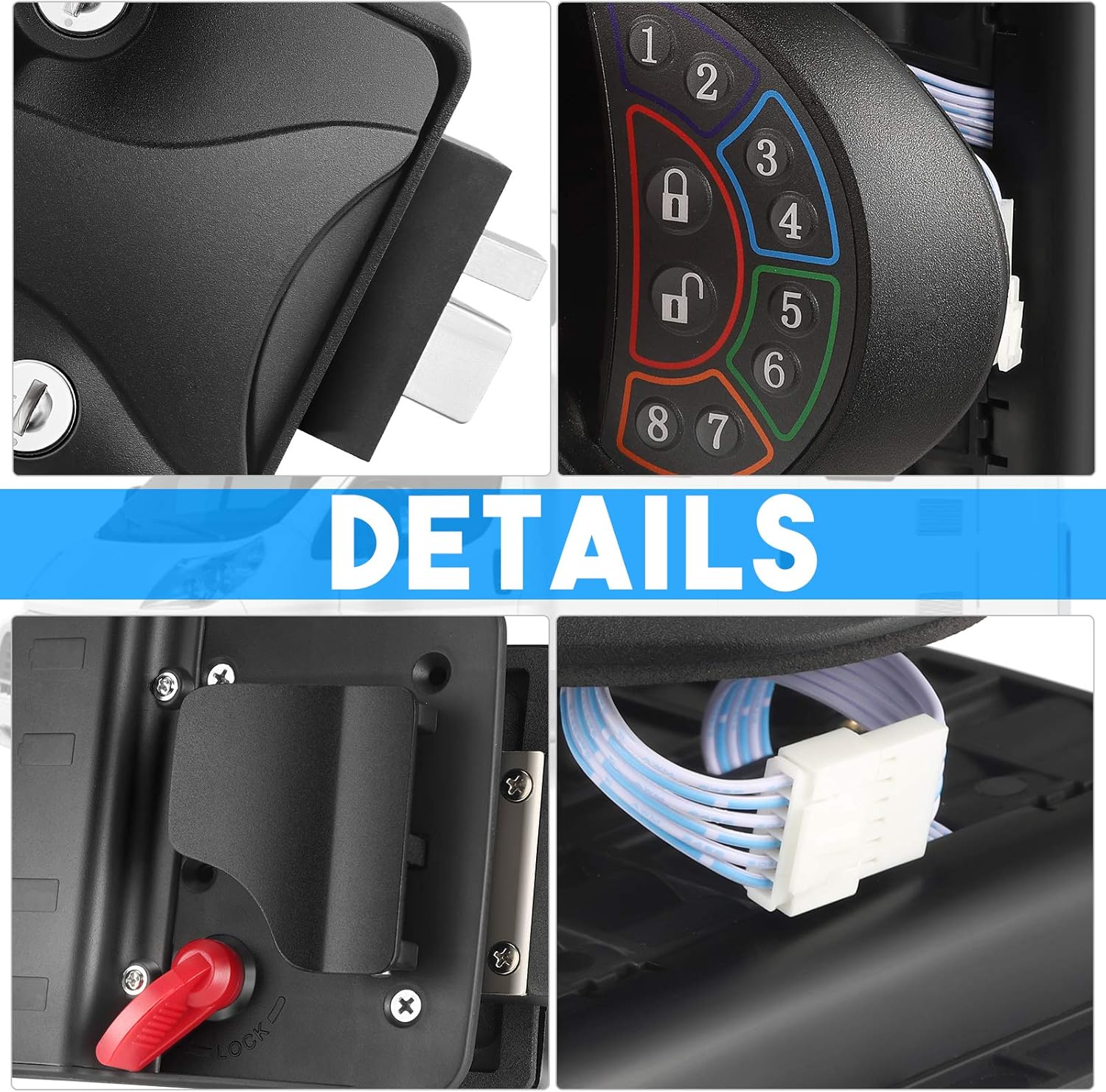 RV Keyless Entry Door Lock with Deadbolt, Zinc Alloy RV Lock Latch Handle with 2 Wireless Remote Key