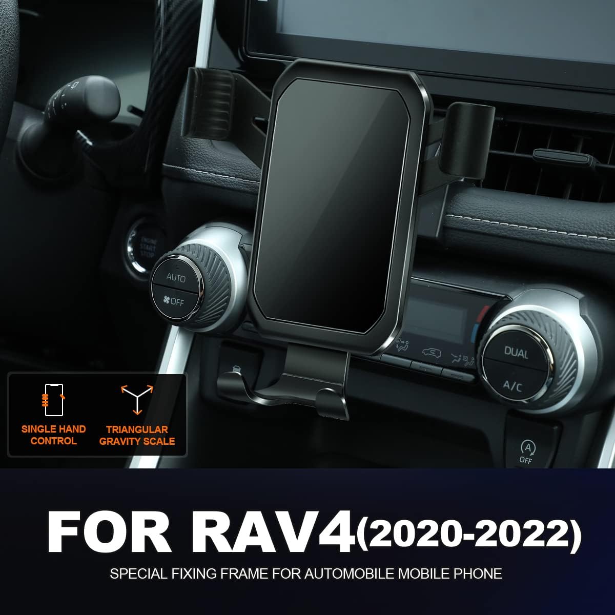 Cell Phone Mount, Phone Holder for Toyota RAV4 2019 2020 2021 2022, Car Dashboard Cell Phone Holder Compatible with All Mobile Smartphones, Black