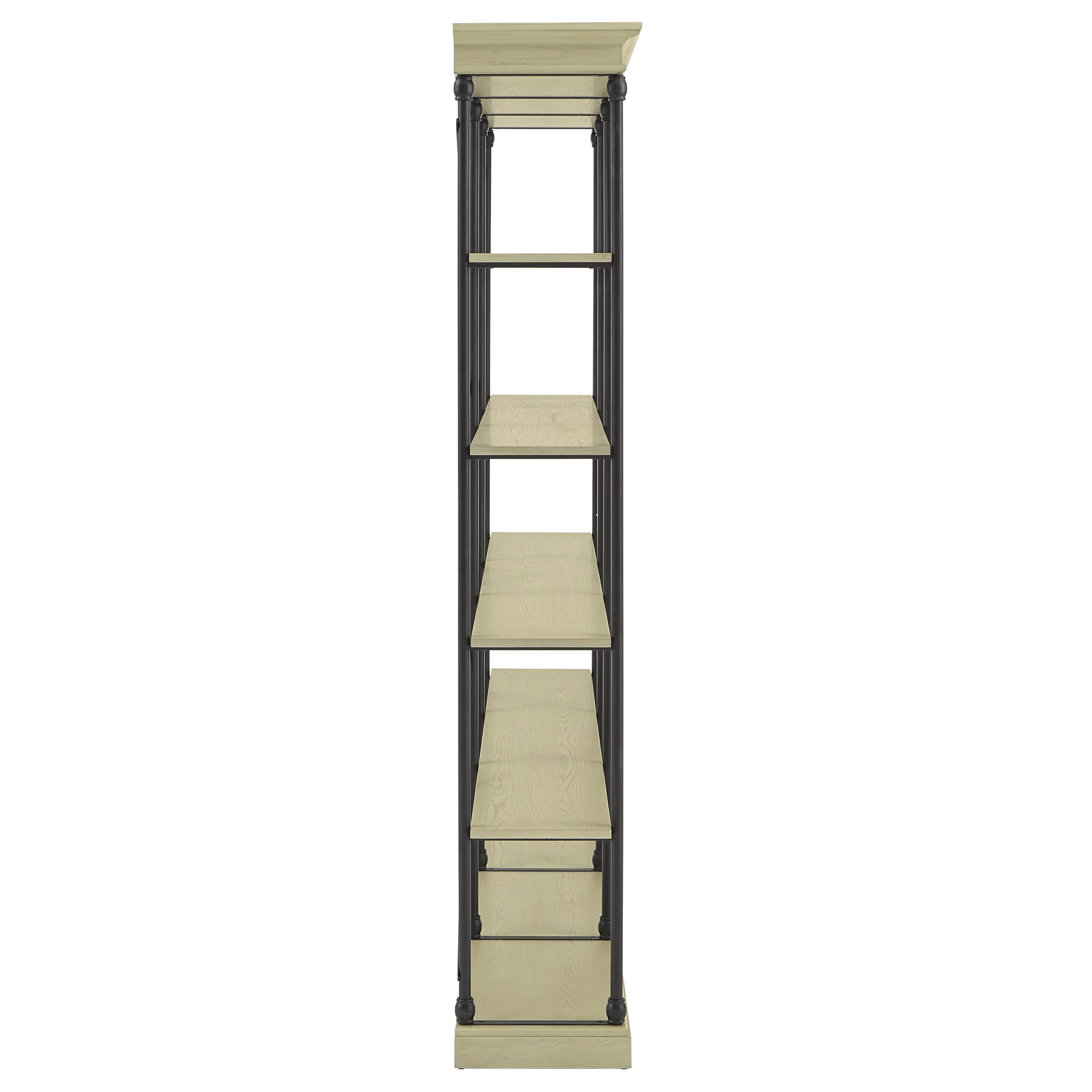 Weston Home Cabana 5 Shelf Triple Bookcase, Ivory/Black