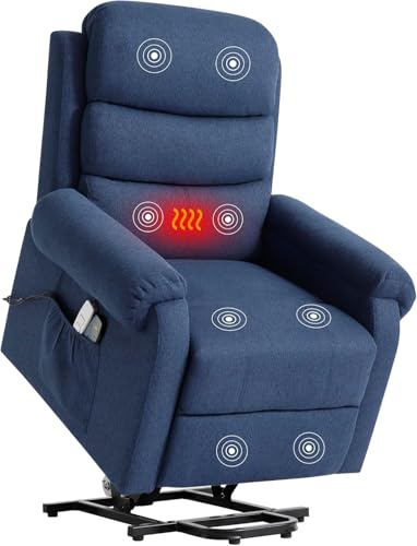 Power Lift Recliner Chair Recliners for Elderly with Heat and Massage Recliner Chair for Living Room with Infinite Position and Side Pocket