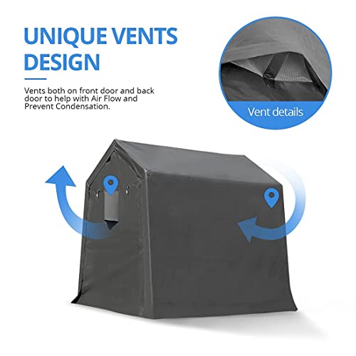ADVANCE OUTDOOR 10x10 ft Heavy Duty Outdoor Patio Portable Canopy Storage Shelter Shed Carport with 2 Roll up Zipper Doors & Vents for Snowmobile