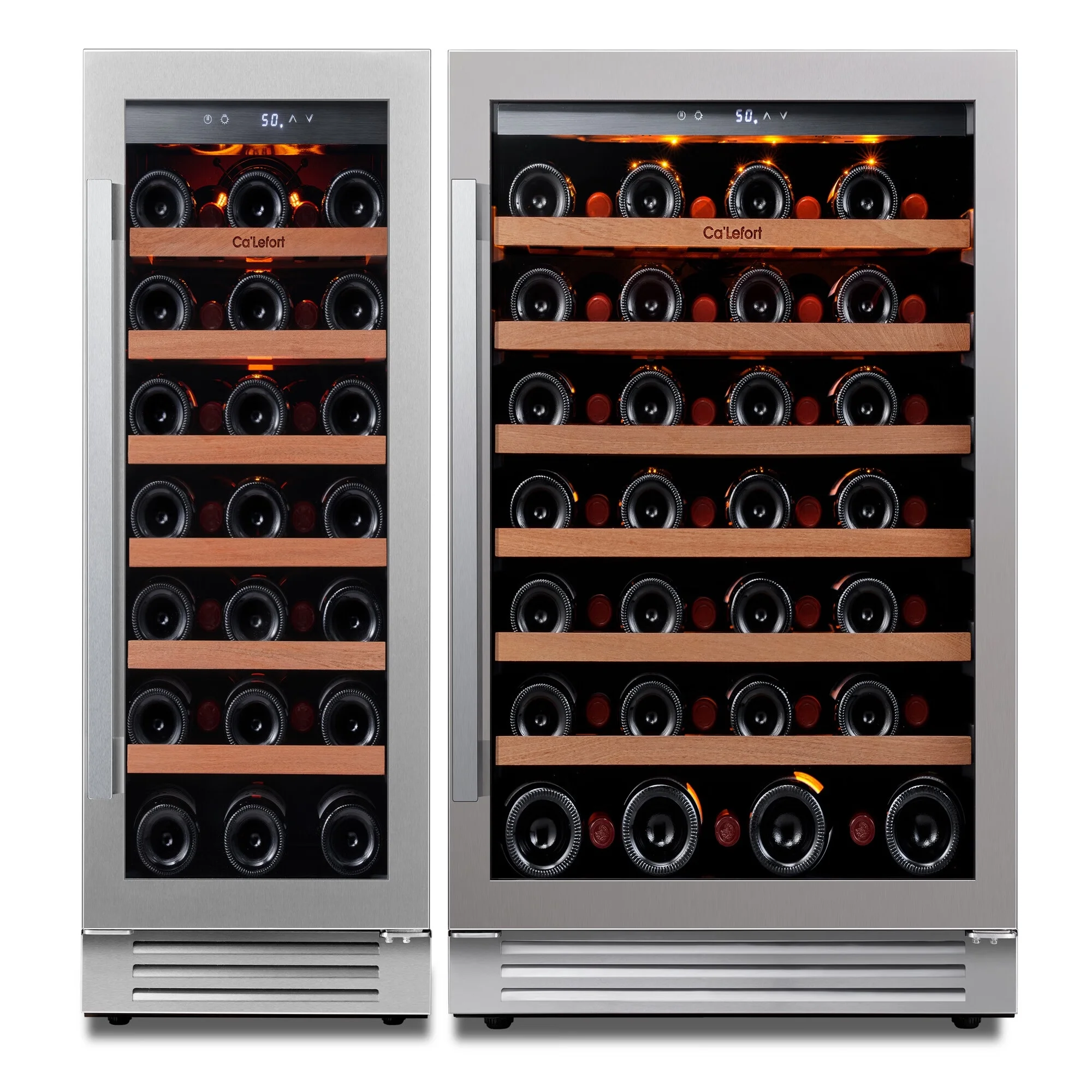 Ca'Lefort 24 inch Wine Fridge and 15 inch Wine cooler,54 Bottle Dual Zone Wine Cooler Refrigerator