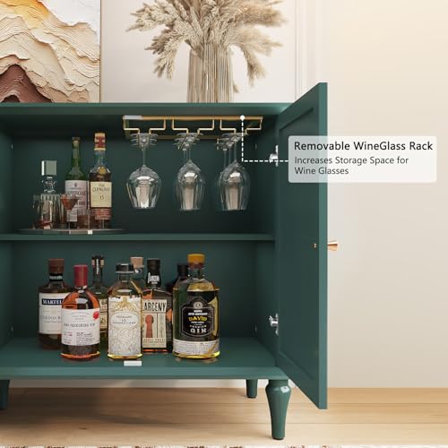 ARTPOWER Sideboard Buffet Cabinet with Storage, 58'' Mid-Century Modern Storage Cabinet with 4 Doors and Adjustable Shelves