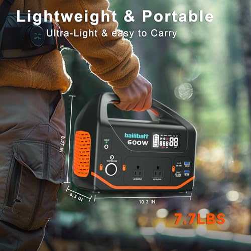 Portable Power Station 600W 293Wh Camping Lithium Battery