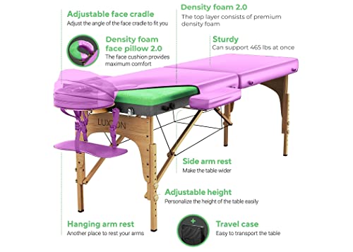 Luxton Home Premium Foam Massage Table Portable Foldable Massage Bed Height Adjustable