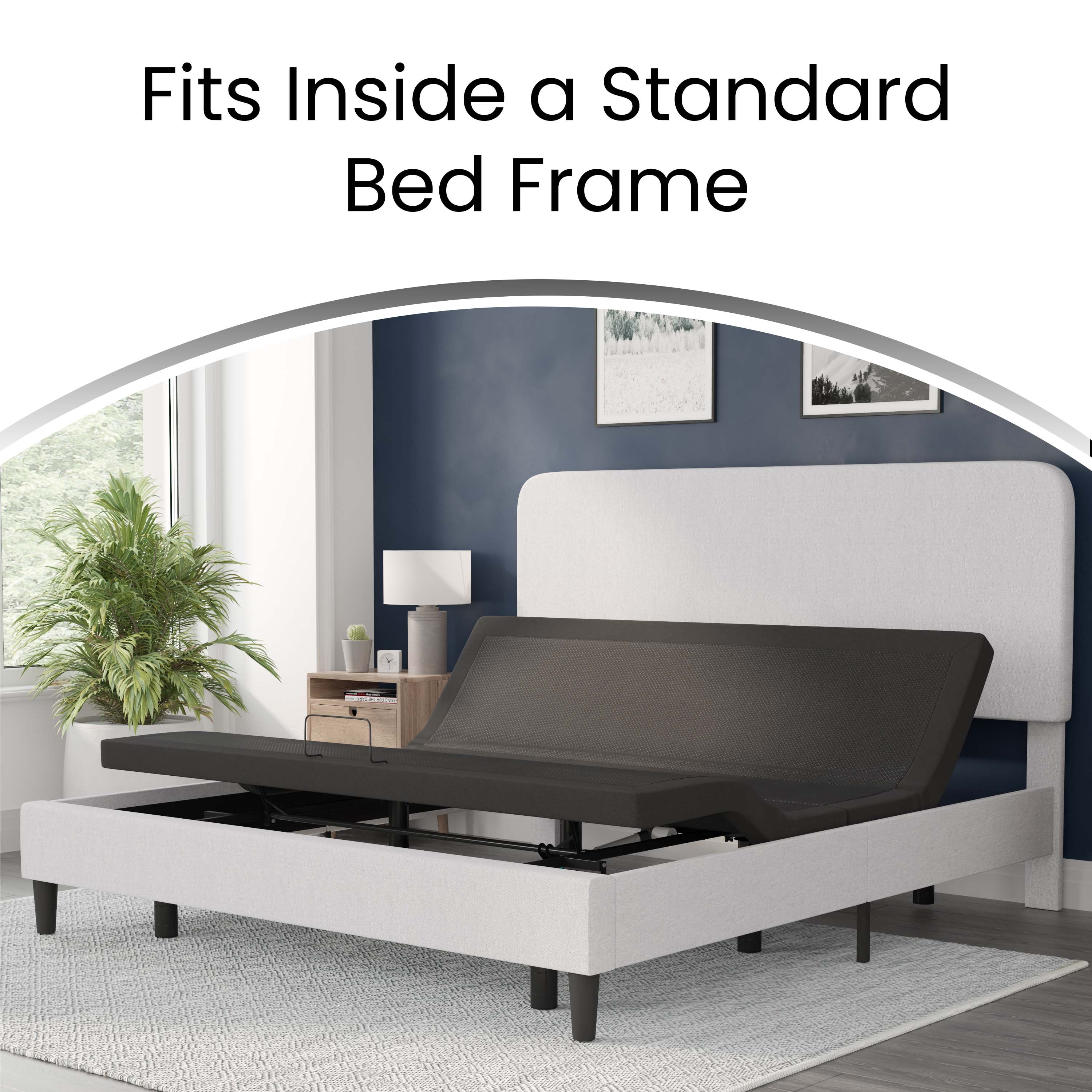 Flash Furniture Selene Motorized Adjustable Bed Frame, Black, King