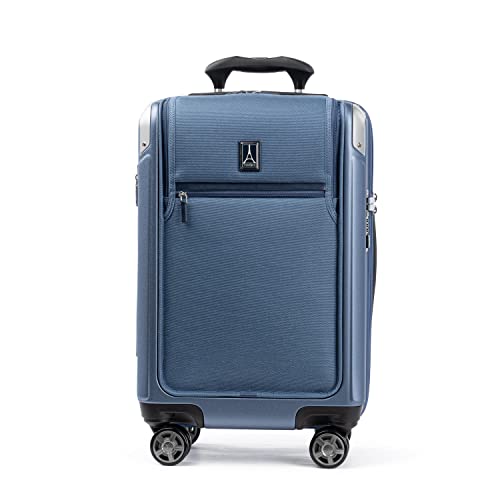 Travelpro Platinum Elite Hardside Expandable Carry on Luggage, 8 Wheel Spinner, TSA Lock, Hard Shell Polycarbonate Suitcase, Metallic Sand