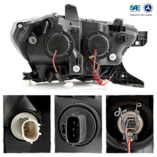 AKKON - For NEW Sequential LED Tube Design Black 2016-2023 Toyota Tacoma SR/SR5 Dual Square Projector Headlights