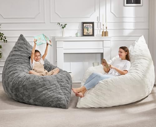 Hobestluk 3 in 1 Bean Bag Chair Giant Bean Bag Chairs Convertible Bean Bag Floor Cushion with Machine Washable Cover