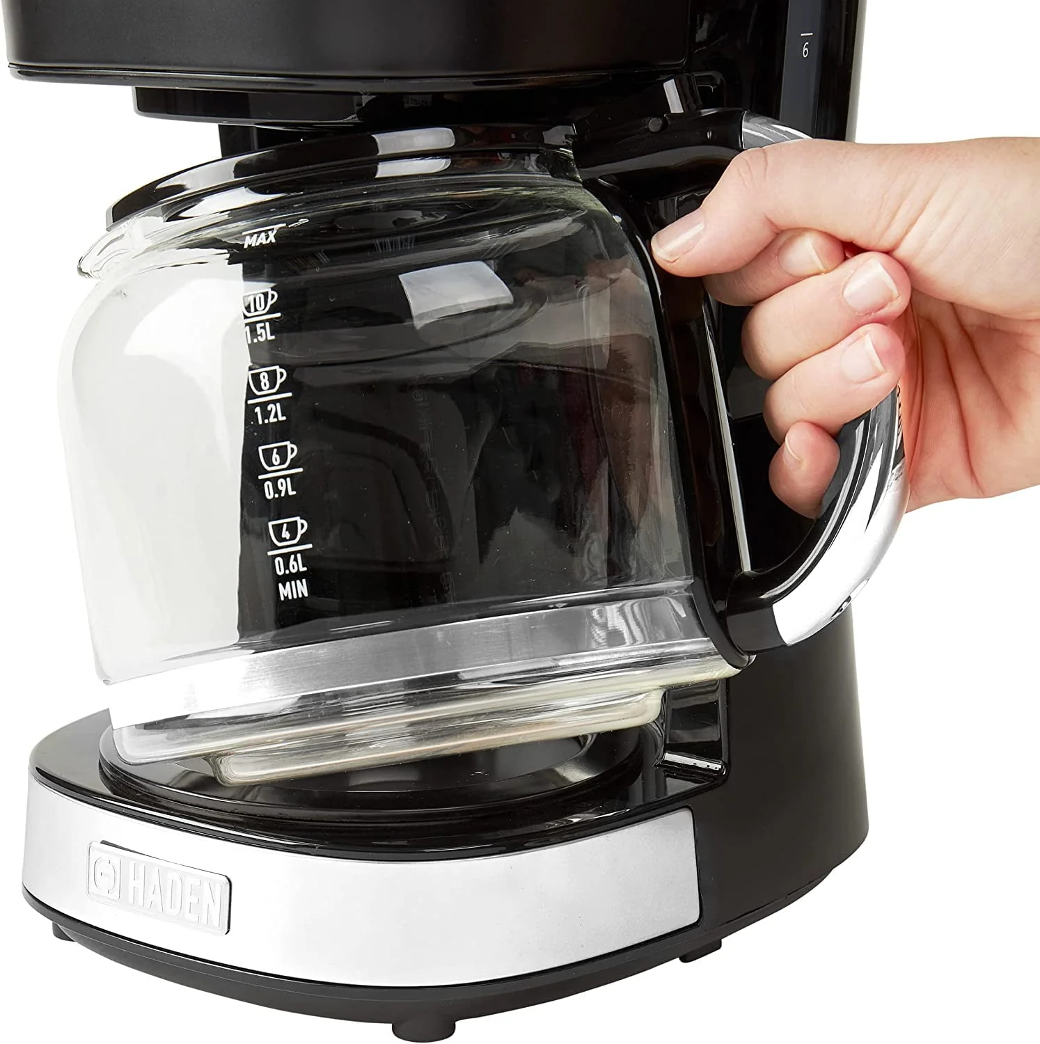 HADEN 75032 Heritage Innovative 12 Cup Capacity Programmable Vintage Retro Home Countertop Coffee Maker Machine with Glass Carafe  Turquoise Blue