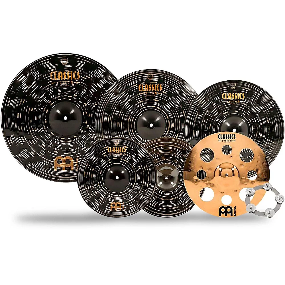 MEINL Classics Custom Dark Double Bonus Cymbal Set with Free Classics Custom Trash Crash and Ching Ring - Curated Treasures Market