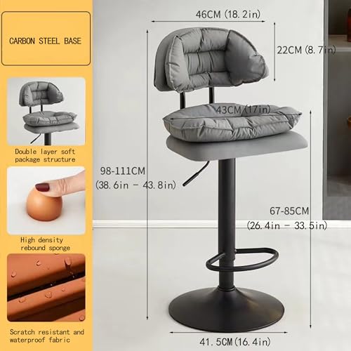 Adjustablet Swivel Bar Stools with Backrest and Armrest